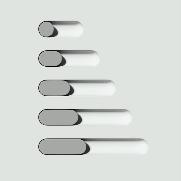 Wit en grijs wisselknoppen op lichte achtergrond. 3D-rendering. — Stockfoto
