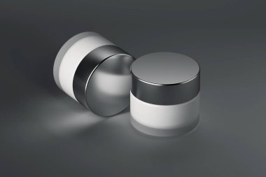Güzellik ürün paketi, krem kavanoz. 3D render.