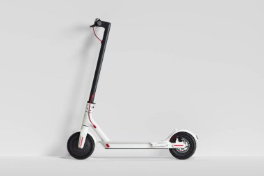 Beyaz arka plan üzerinde izole elektrikli scooter. Eko taşıma. 3D render