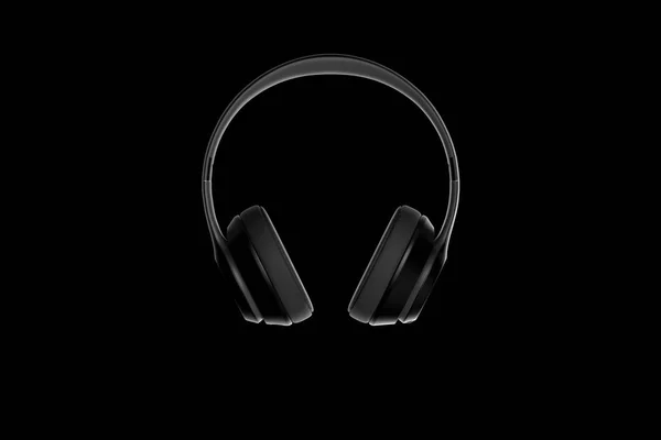 Auriculares aislados sobre fondo oscuro. renderizado 3d . —  Fotos de Stock