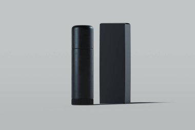 Dudak kremi kozmetik plastik konteyner. Güzellik ürün paketi. 3D render.