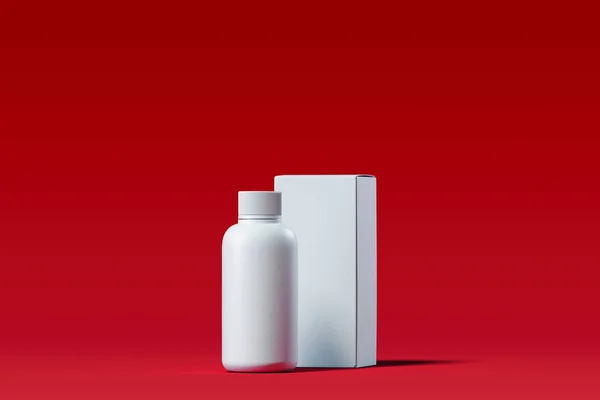 Fles voor gel, lotion. Schoonheid productpakket, lege sjabloon. 3D-rendering. — Stockfoto