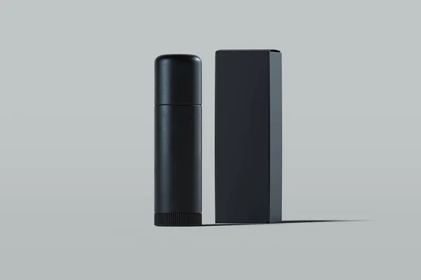 Kosmetische Kunststoffbehälter mit Lippenbalsam. Beauty-Produktpaket. 3D-Darstellung. — Stockfoto