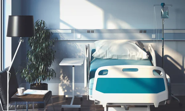 康复室，有病床和医疗设备。3d 渲染. — 图库照片