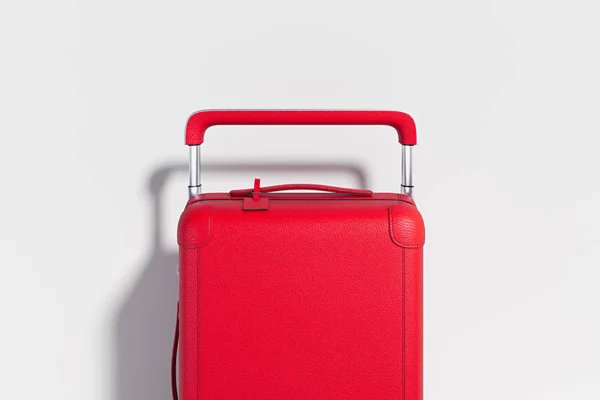 Modern red blank suitcase on white background, 3d rendering. — Stock Photo, Image