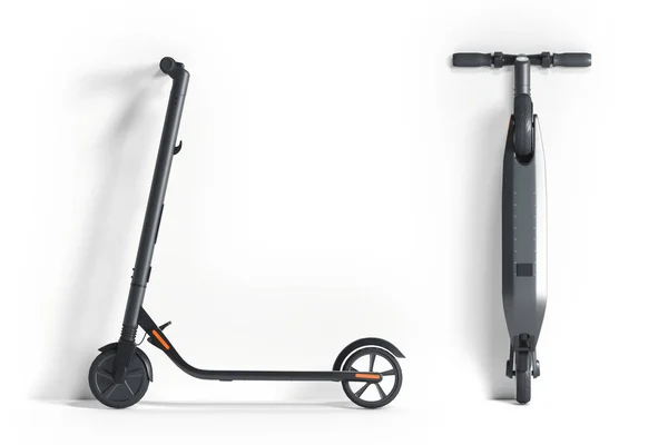 Elektrische scooter op witte achtergrond. Eco alternatief vervoer. 3D-rendering — Stockfoto