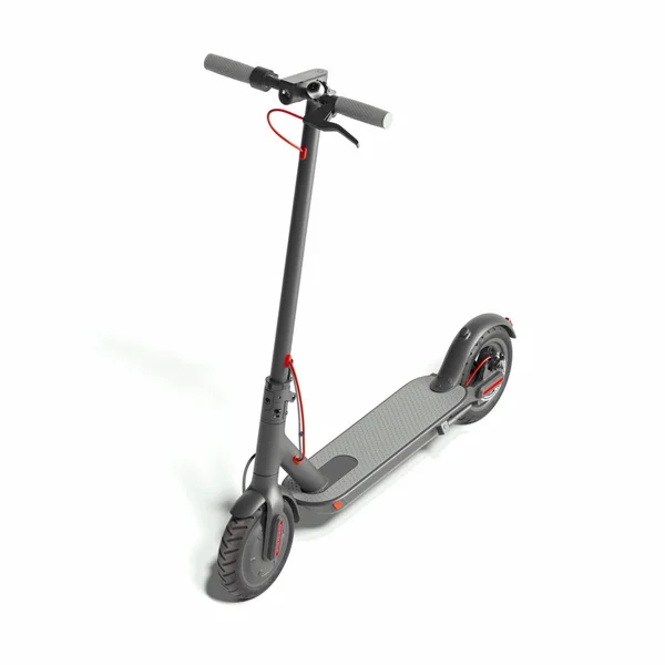 Elektrische scooter geïsoleerd op witte achtergrond. Eco Alternative transport concept. 3D-rendering. Minimalisme. — Stockfoto
