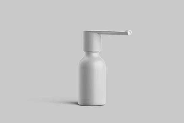 Spray de aerossol branco Nasal em branco no fundo brilhante. Espaço Copiar. Espaço Vazio. Renderização 3d — Fotografia de Stock