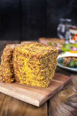 Tahıl ekmeği. Fitness Gıda. Metin, kopya alanı için yer