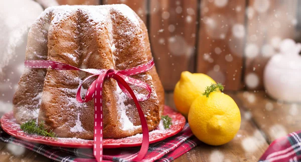 Italienisches Weihnachtsgebäck Mit Zitrone Und Puderzucker Typische Süße Für Den — Stockfoto