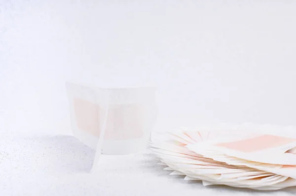 Wax strips for hair removal on a white background. Spa and beaut — Stock Photo, Image