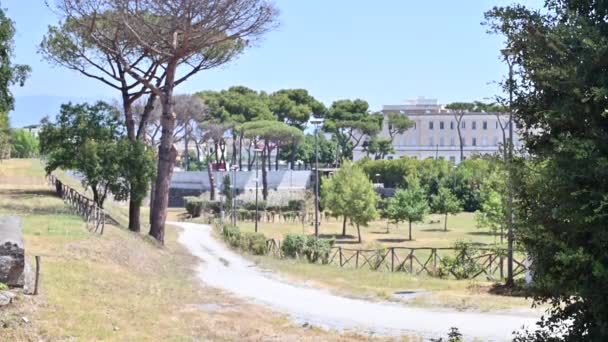 폼페이. 이탈리아의 역사 유산, 폐허, 고대 건축 양식. 유럽의 땅. — 비디오