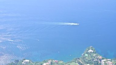 Positano, İtalya 'daki Amalfi Sahili' nin Hava Çekimi.