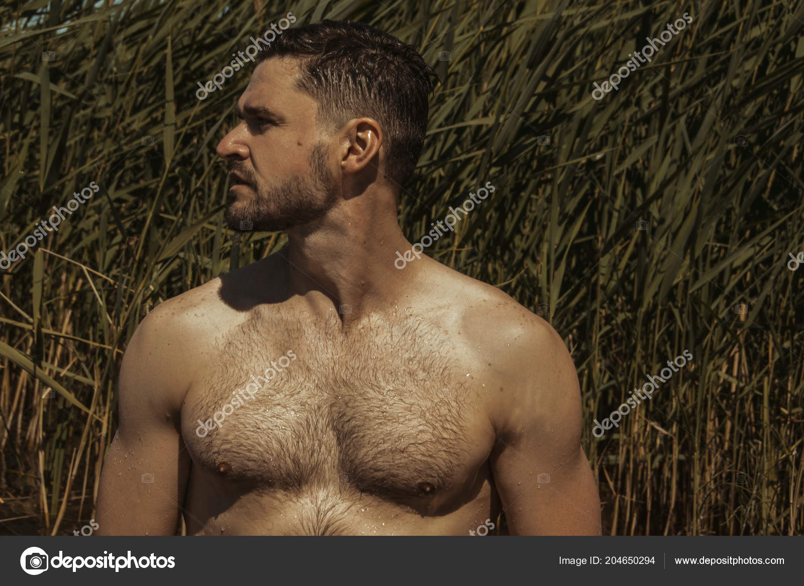 sexy male hunk Jump nude rope