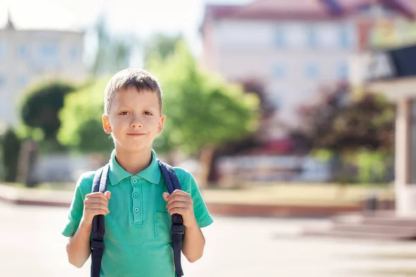 Child School Bag Kid Outdoors Back School Concept — Stock Photo, Image