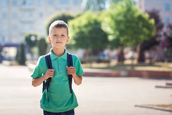 Child School Bag Kid Outdoors Back School Concept — Stock Photo, Image