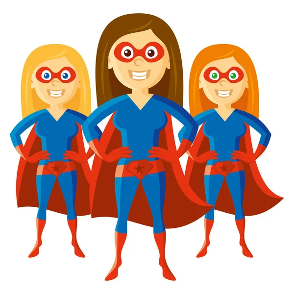 Super-herói Mulher Supermom Set Desenhos animados personagem Vector — Vetor de Stock