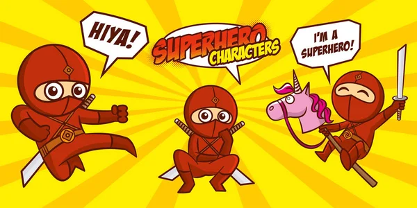 Personagem de super-heróis Desenho de ilustração vetorial — Vetor de Stock