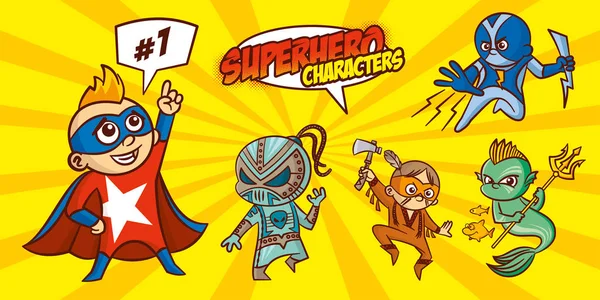 Personagem de super-heróis Desenho de ilustração vetorial —  Vetores de Stock