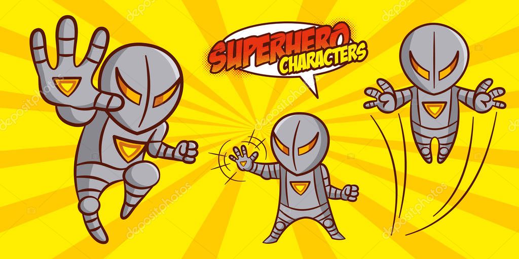 Superheroes Set Superhero character Vector illustration design