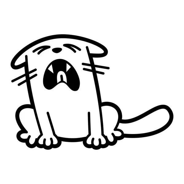 만화 캐릭터 색칠 페이지 흑인과 백인 고양이 — 스톡 벡터