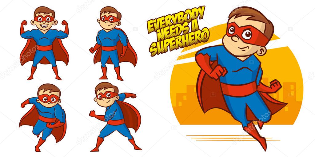 Superheroes Set Superhero character Vector illustration design