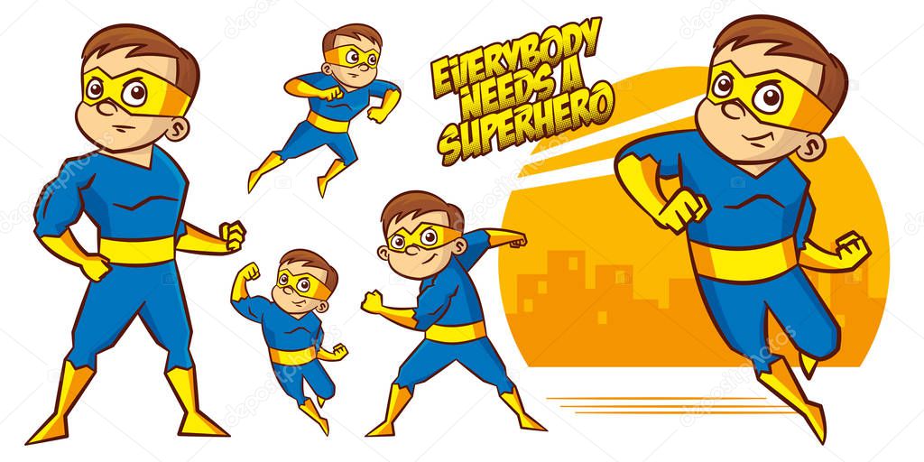 Superheroes Set Superhero character Vector illustration design
