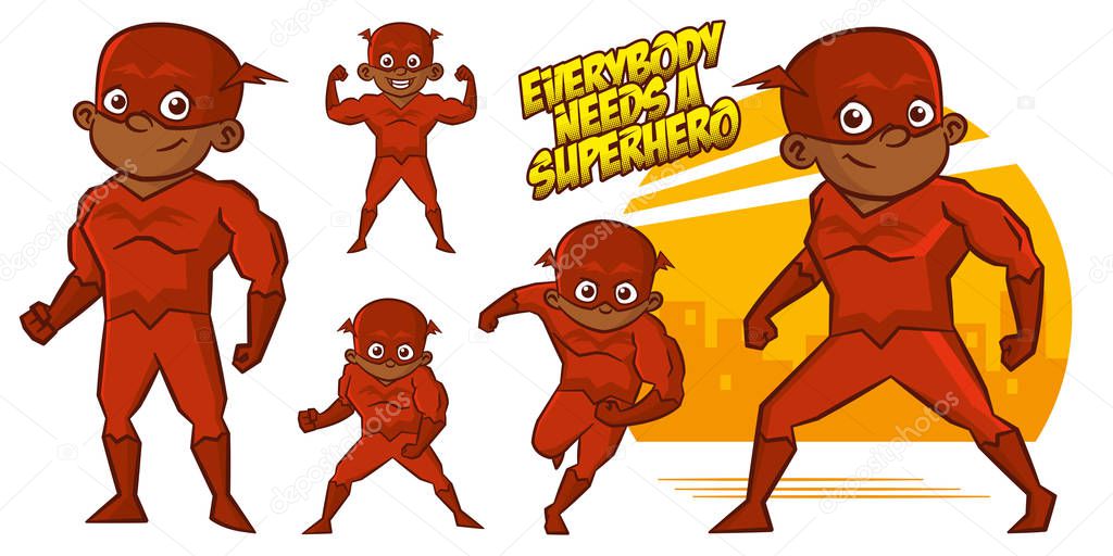 Superheroes Set Superhero character Vector illustration design