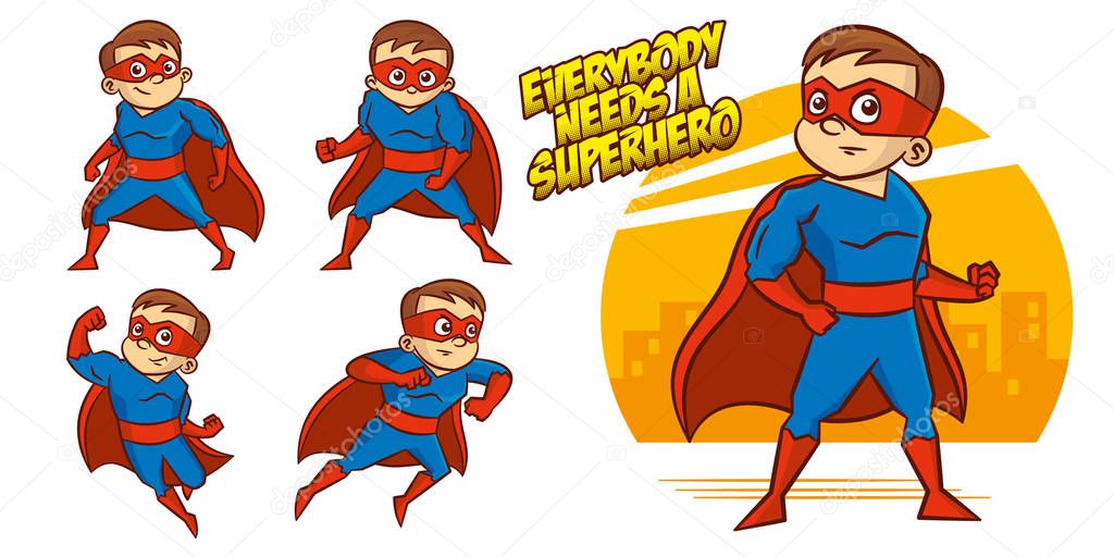 Superheroes Set Superhero character Vector illustration design