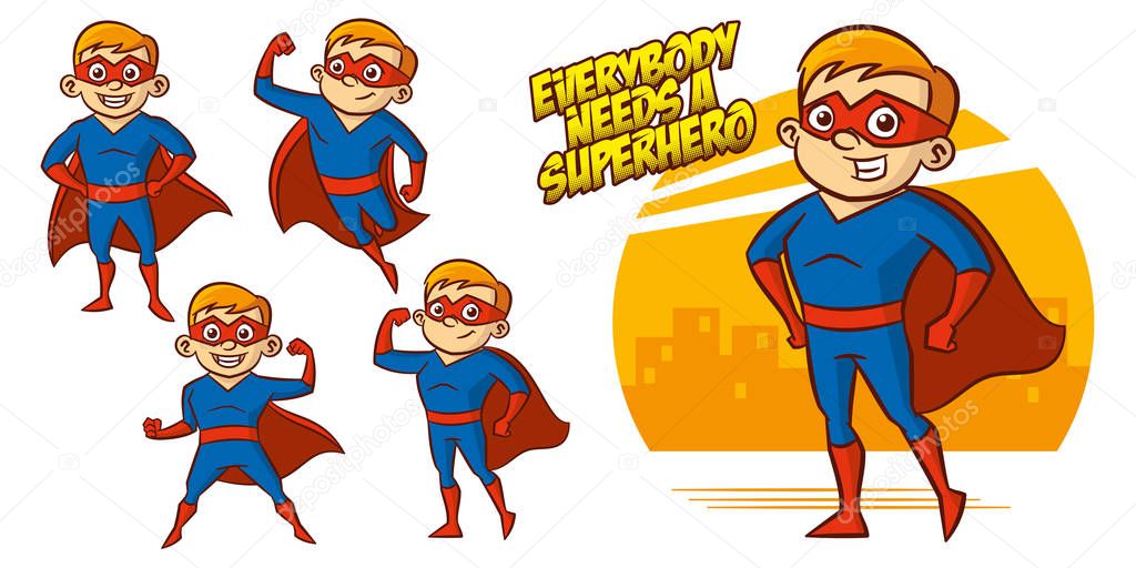 Superheroes Set Superhero character Vector illustration design