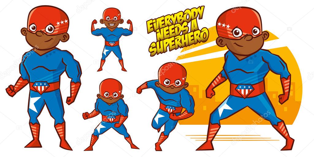 Superheroes Set Superhero character Vector illustration design