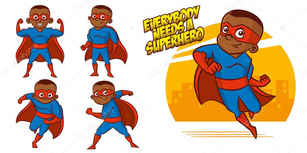 Superheroes Set Superhero character Vector illustration design