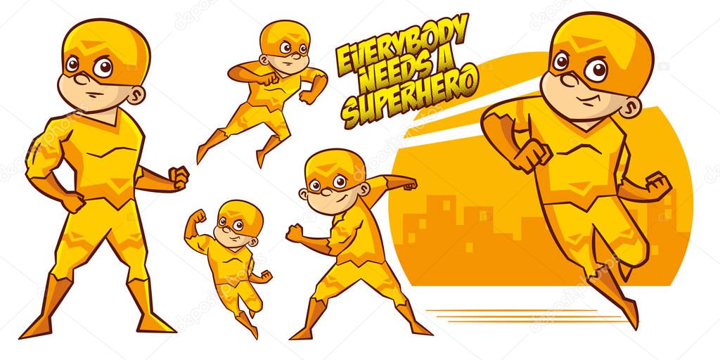 Superheroes Set Superhero character Vector illustration design