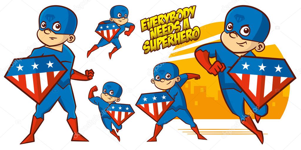 Superheroes Set Superhero character Vector illustration design
