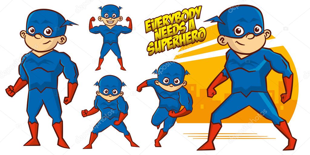 Superheroes Set Superhero character Vector illustration design