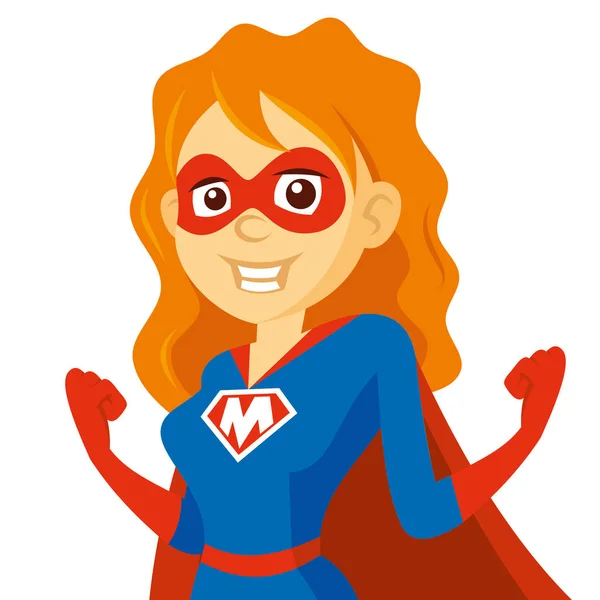 Superhrdina žena supermáma kreslená postava vektorové ilustrace — Stockový vektor