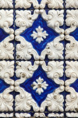 Porto, Portekiz binasında geleneksel Portekiz azulejo döşer. Arka plan doku. 