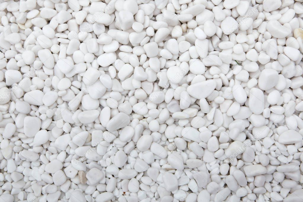 Marble white pebbles. Background texture.