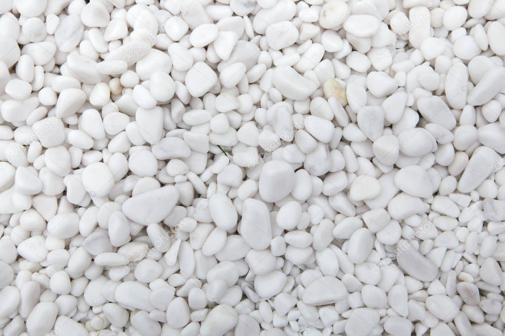 Marble white pebbles. Background texture.