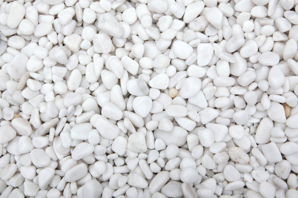 Marble white pebbles. Background texture.