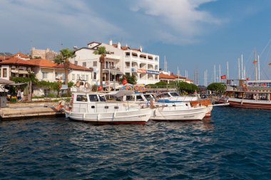 Tekneler bir su kütlesinin yanına yanaşır.