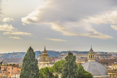 Monte pincio bakış açısıyla Roma cityscape havadan görünümü