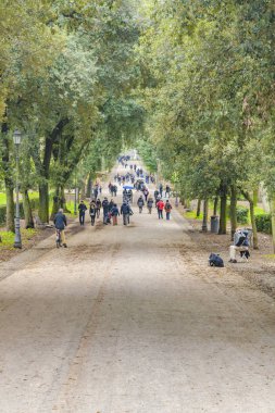 Roma, İtalya, Aralık - 2017 - insanlar doğru borghese Galeri Villa borghese Park, Rome, İtalya