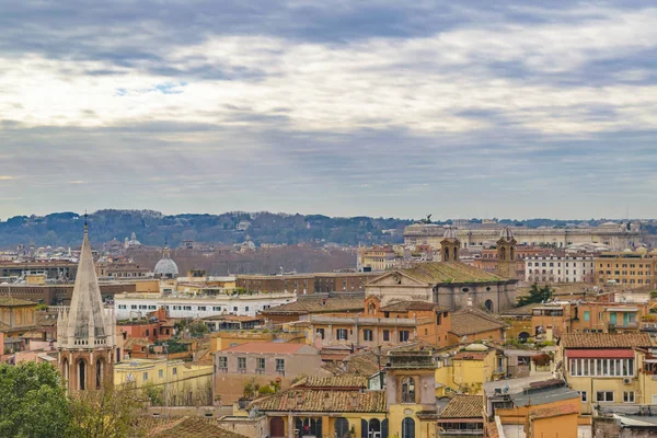 Monte pincio bakış açısıyla Roma cityscape havadan görünümü