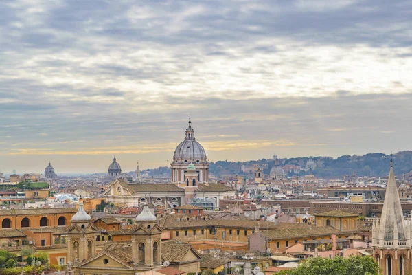 Vista Aérea Del Paisaje Urbano Roma Desde Mirador Del Monte —  Fotos de Stock