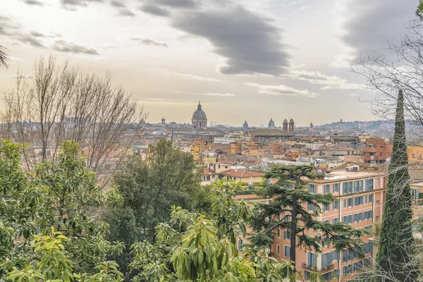 Monte pincio bakış açısıyla Roma cityscape havadan görünümü