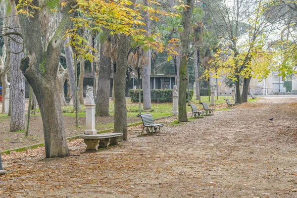 Escena Invierno Parque Villa Borghese Ciudad Roma Italia — Foto de Stock