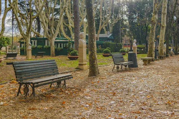 Escena Invierno Parque Villa Borghese Ciudad Roma Italia — Foto de Stock