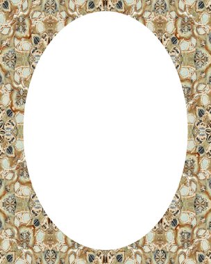 Dekore edilmiş tasarım sınırları olan beyaz daire çerçeve arkaplanı