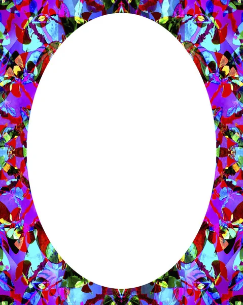 White Circle Frame Background Decorated Design Borders — Stock Photo, Image
